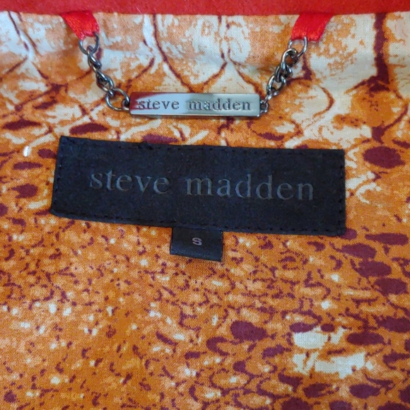 Steve Madden Red Black Button Coat Jacket Small - Picture 5 of 5